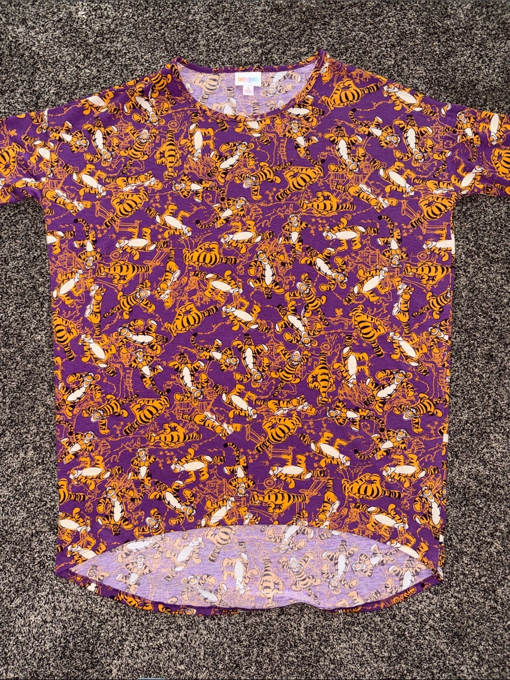 LuLaRoe Purple Tee with Orange and disney’s Tigger Motif